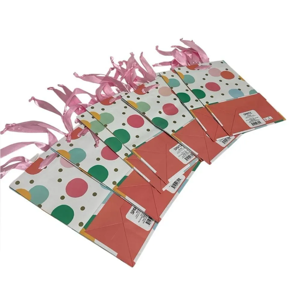 Spritz Colorful Polka Dot Gift Bag NWT